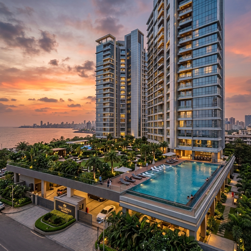 Indian Luxury Gated Residential Complex with Infinity Pool